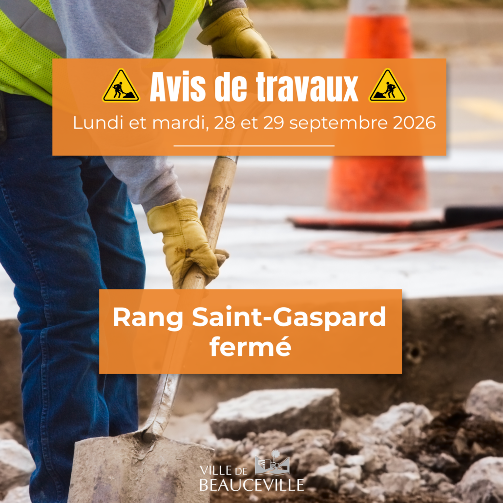 AVIS DE TRAVAUX – FERMETURE DU RANG SAINT-GASPARD